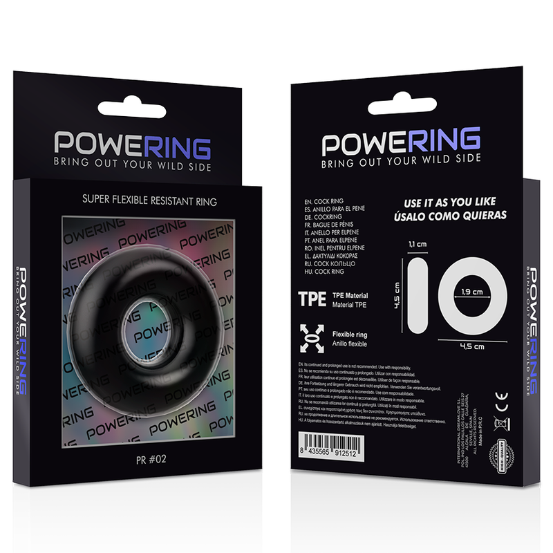 Powering Super Flexible And Resistant Penis Ring 4.5Cm Black | Niks.fi verkkokauppa