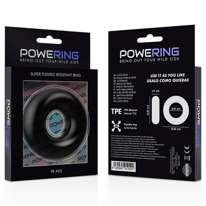 Powering Super Flexible And Resistant Penis Ring 5Cm Pr03 Black | Niks.fi verkkokauppa