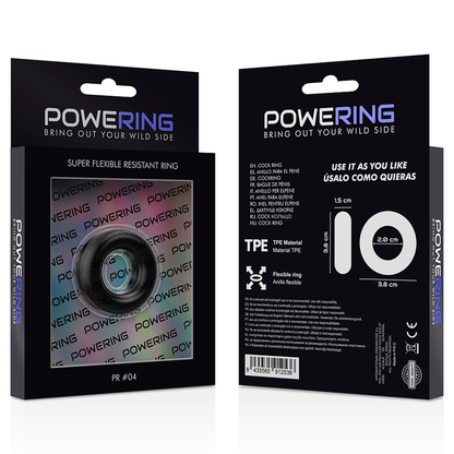 Powering Super Flexible And Resistant Penis Ring 3.8Cm Pr04 Black | Niks.fi verkkokauppa