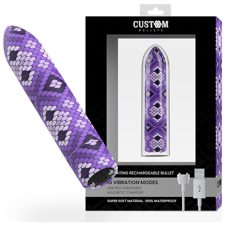Custom Bullets Rechargeable Snake Purple Magnetic Bullet 10 Intensities | Niks.fi verkkokauppa