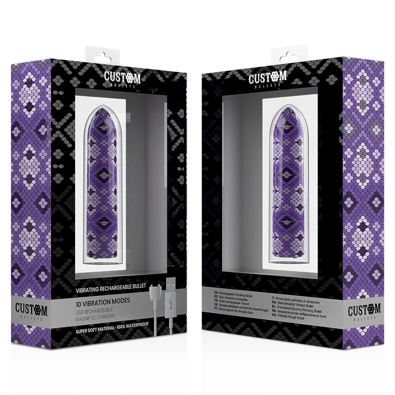 Custom Bullets Rechargeable Snake Purple Magnetic Bullet 10 Intensities | Niks.fi verkkokauppa