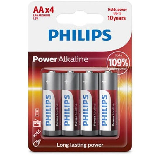 Philips Power Alkaline Battery Aa Lr6 Pack 4 | Niks.fi verkkokauppa