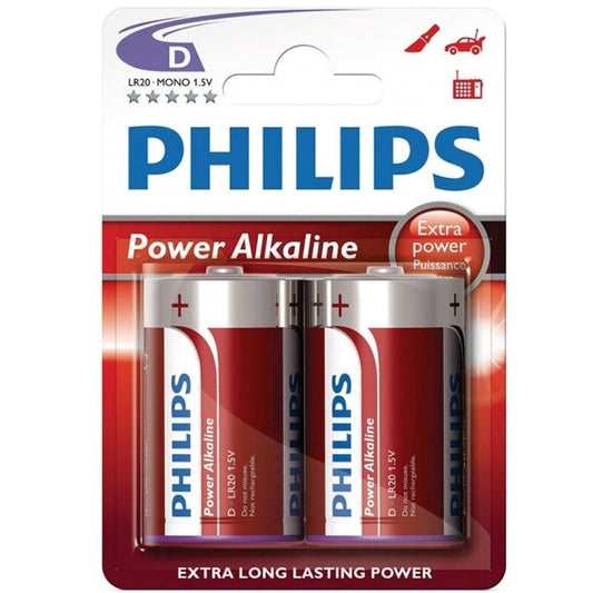 Philips Power Alkaline Pila D Lr20 Pack 2 | Niks.fi verkkokauppa