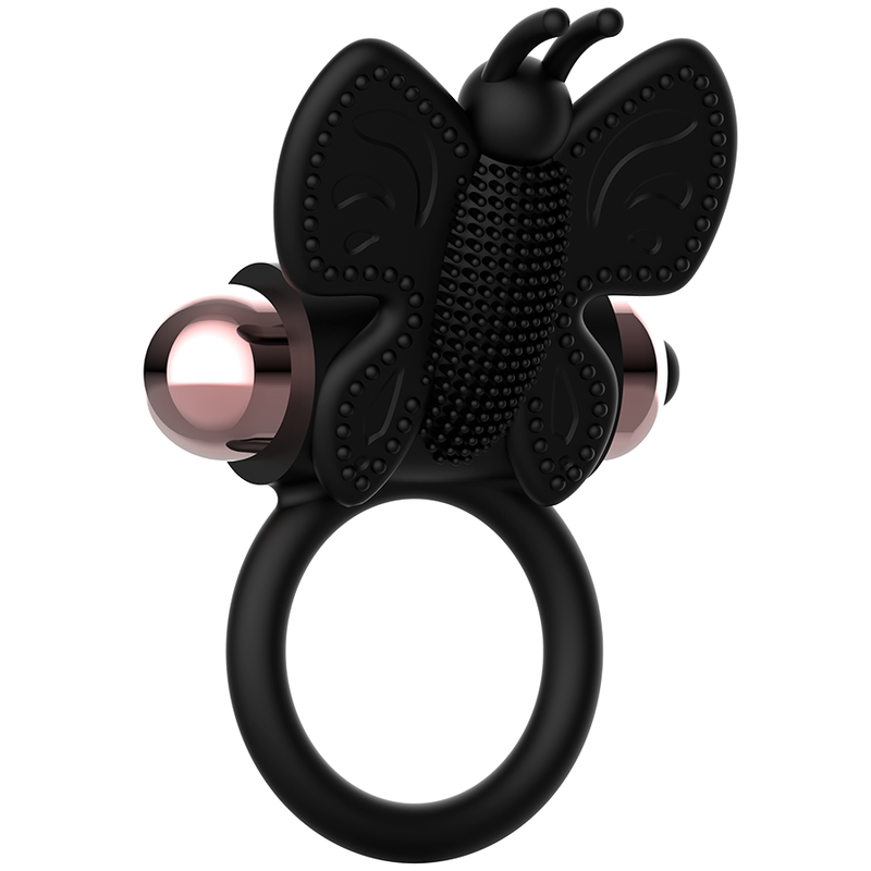 Coquette Toys Cock Ring Butterfly With Vibrator Black/ Gold | Niks.fi verkkokauppa