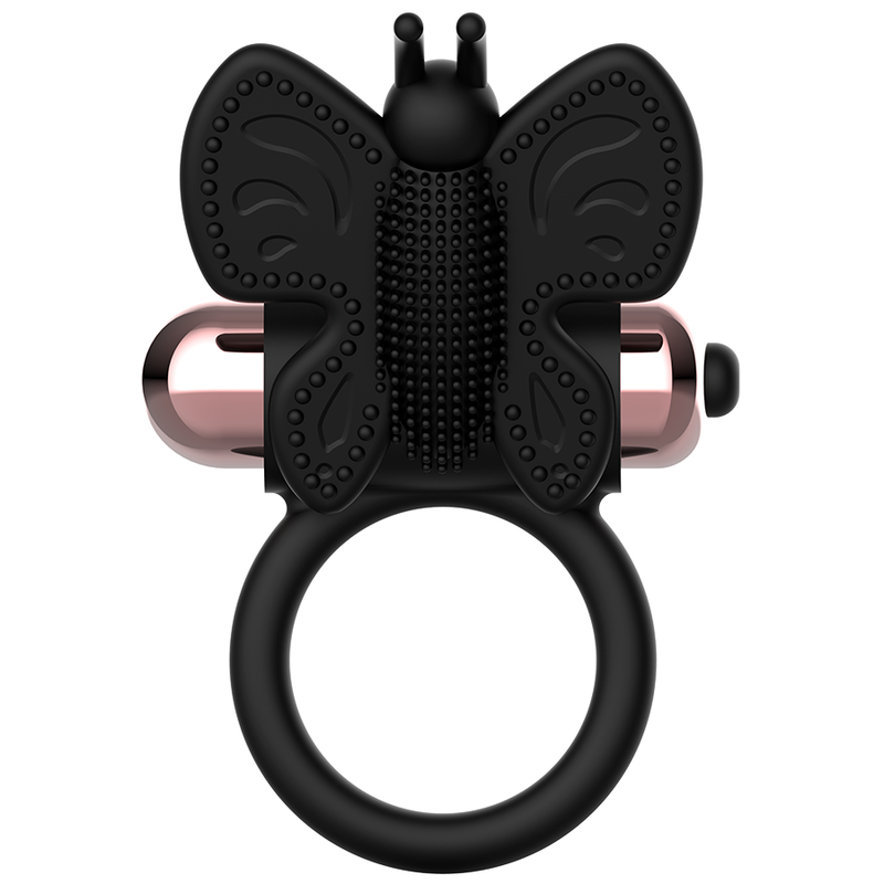 Coquette Toys Cock Ring Butterfly With Vibrator Black/ Gold | Niks.fi verkkokauppa