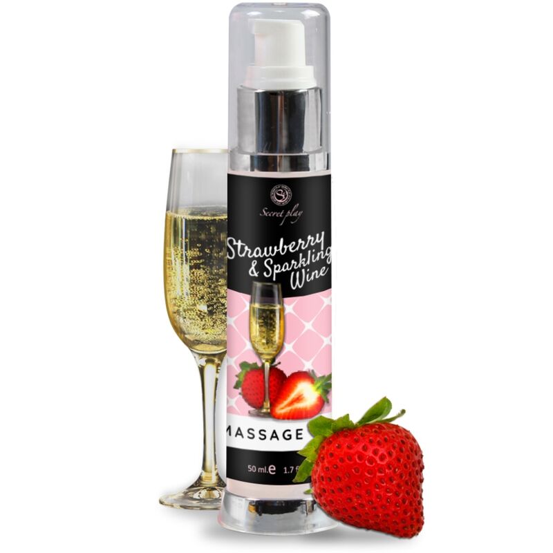 Secretplay Strawberry & Sparkling Wine Massage Oil 50 Ml | Niks.fi verkkokauppa