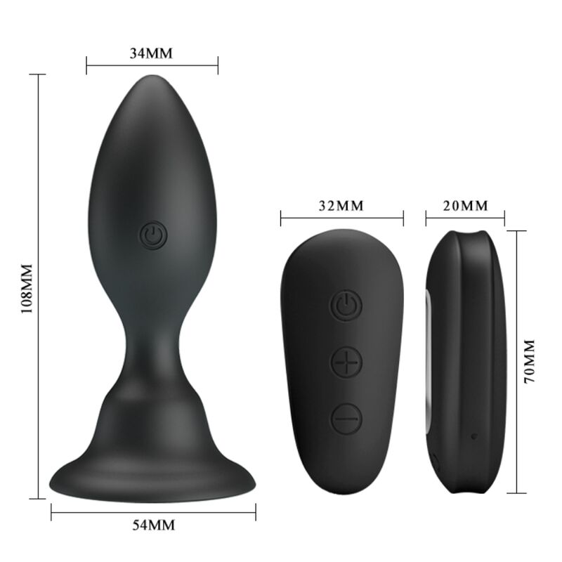 Mr Play Anal Plug With Vibration Black Remote Control | Niks.fi verkkokauppa