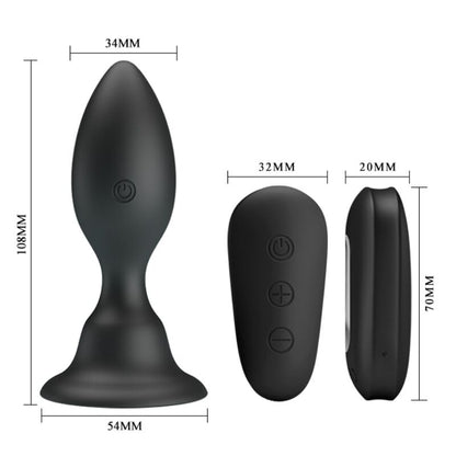 Mr Play Anal Plug With Vibration Black Remote Control | Niks.fi verkkokauppa