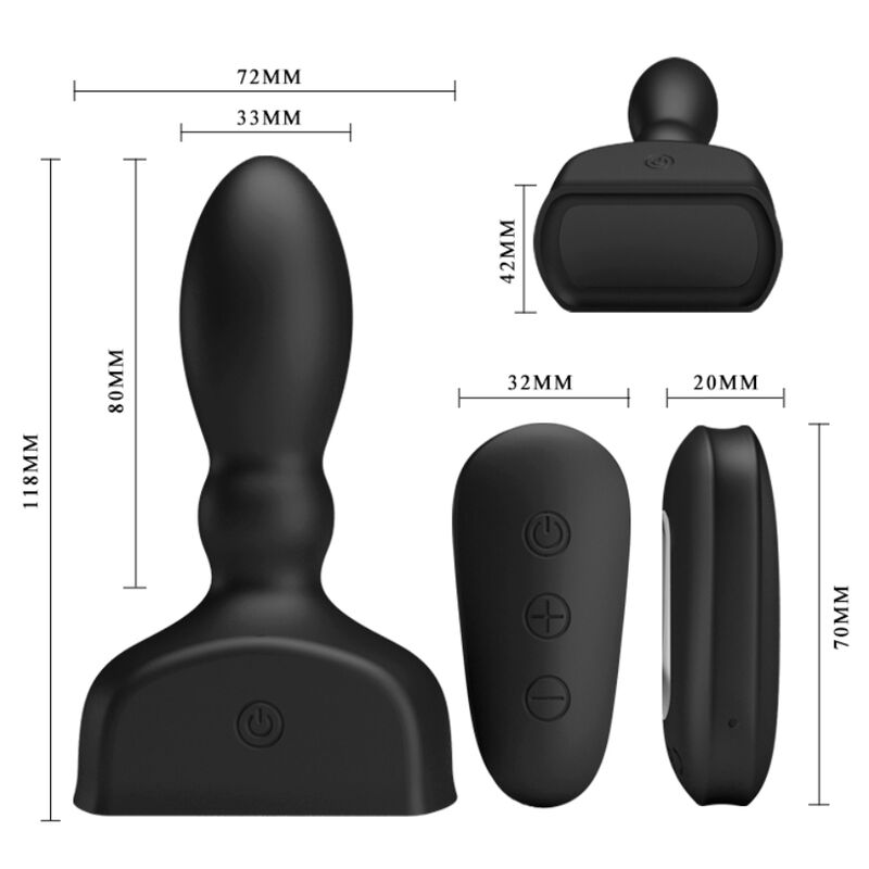 Mr Play Black Inflatable Anal Plug Remote Control | Niks.fi verkkokauppa