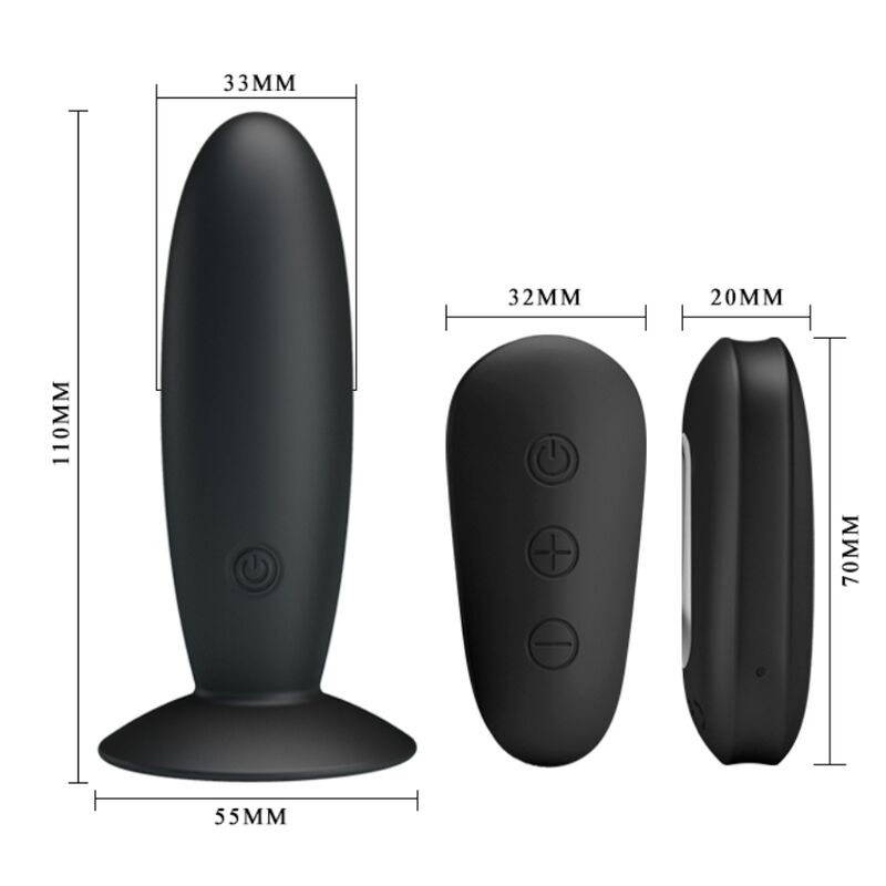Mr Play Anal Plug With Vibration Black Remote Control | Niks.fi verkkokauppa