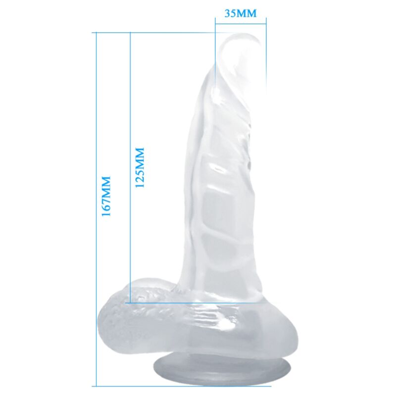 Baile Realistic Dildo With Suction Cup And Testicles 16.7 Cm Transparent | Niks.fi verkkokauppa