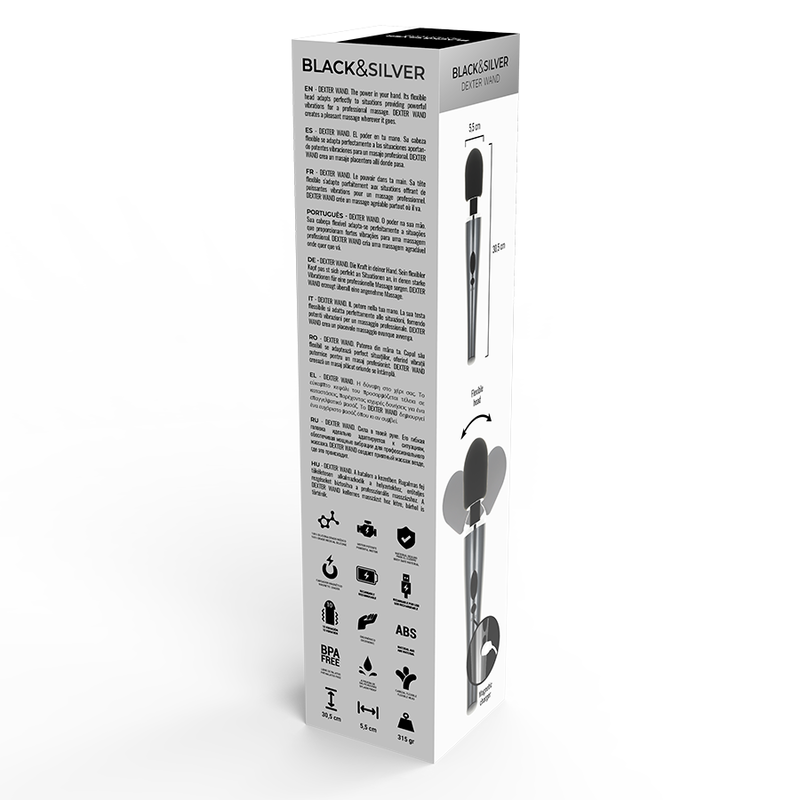 Black&Silver Dexter Massage Wand | Niks.fi verkkokauppa