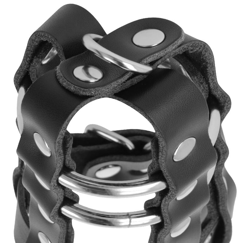 Darkness Leather Chastity Cage With Lock | Niks.fi verkkokauppa