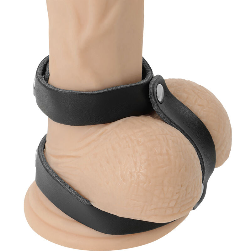 Darkness Leather Adjustable Penis And Testicle Ring | Niks.fi verkkokauppa