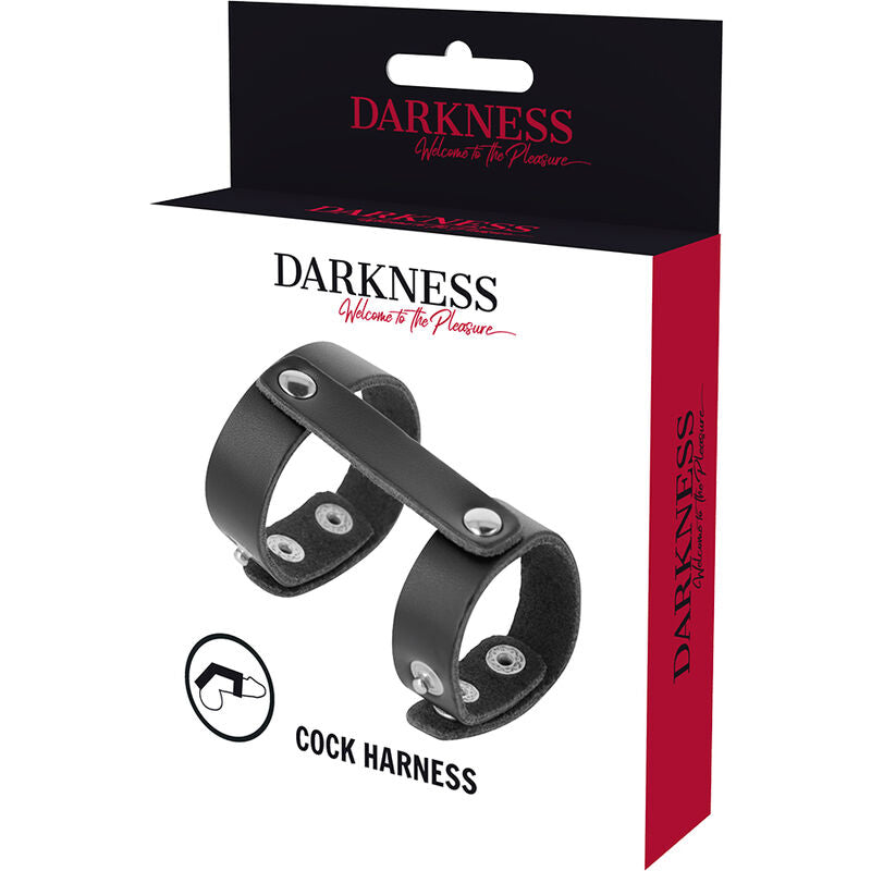 Darkness Leather Adjustable Penis And Testicle Ring | Niks.fi verkkokauppa