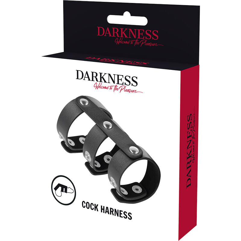 Darkness Adjustable Leather Double Penis And Testicle Ring | Niks.fi verkkokauppa