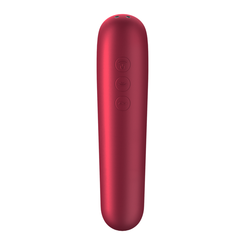 Satisfyer Dual Love Vibrator And Suctioner With Pulsed Air Red | Niks.fi verkkokauppa