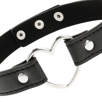 Coquette Chic Desire Vegan Leather Necklace Woman Heart Accessory | Niks.fi verkkokauppa