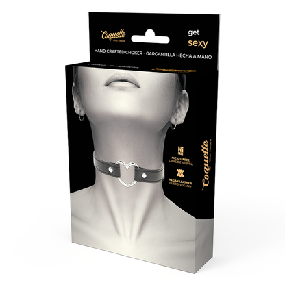 Coquette Chic Desire Vegan Leather Necklace Woman Heart Accessory | Niks.fi verkkokauppa