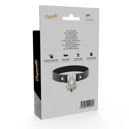Coquette Chic Desire Vegan Leather Necklace With Heart Accessory With Key | Niks.fi verkkokauppa