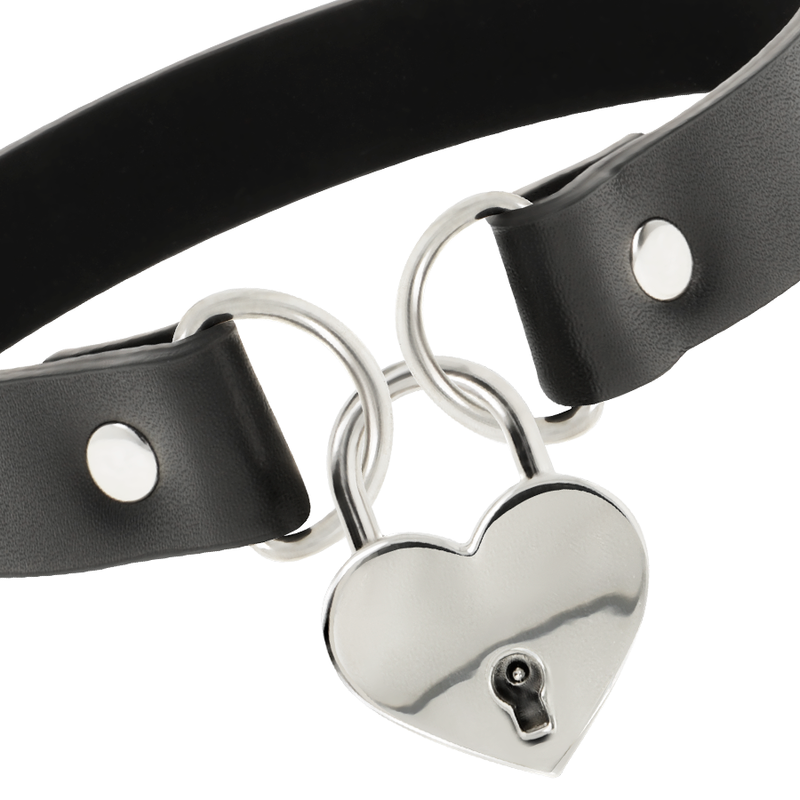 Coquette Chic Desire Vegan Leather Necklace With Heart Accessory With Key | Niks.fi verkkokauppa