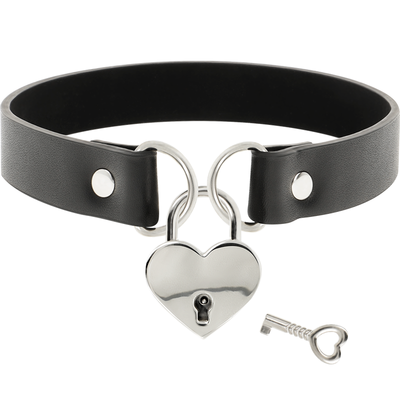 Coquette Chic Desire Vegan Leather Necklace With Heart Accessory With Key | Niks.fi verkkokauppa