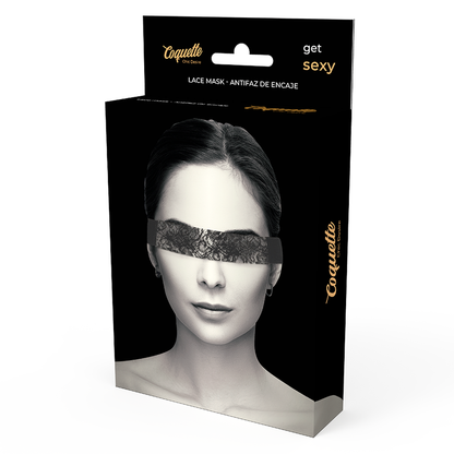 Coquette Chic Desire Black Lace Mask With Ribbon | Niks.fi verkkokauppa
