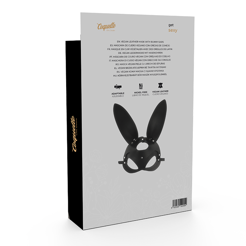 Coquette Chic Desire Vegan Leather Mask With Rabbit Ears | Niks.fi verkkokauppa