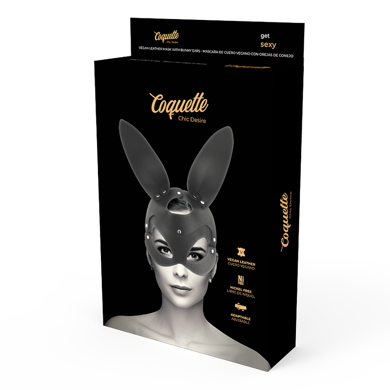 Coquette Chic Desire Vegan Leather Mask With Rabbit Ears | Niks.fi verkkokauppa