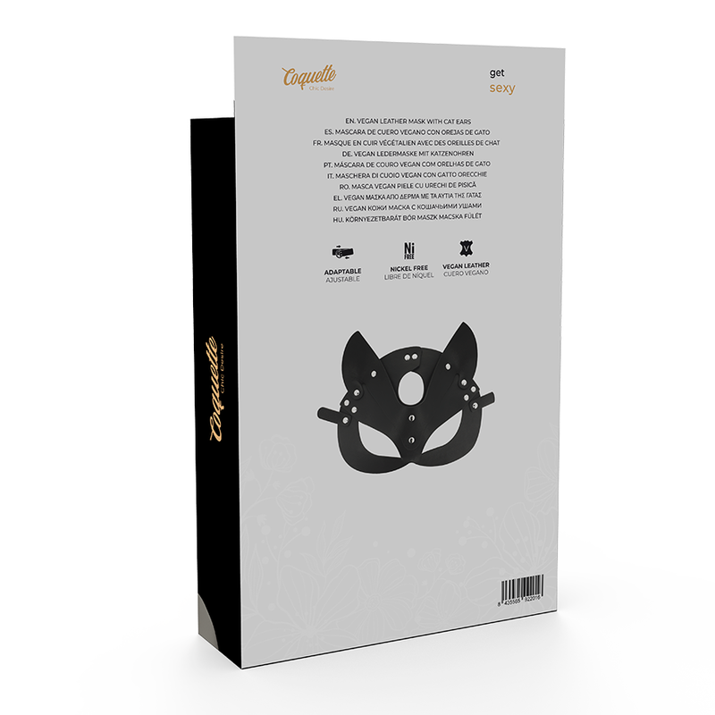 Coquette Chic Desire Vegan Leather Mask With Cat Ears | Niks.fi verkkokauppa