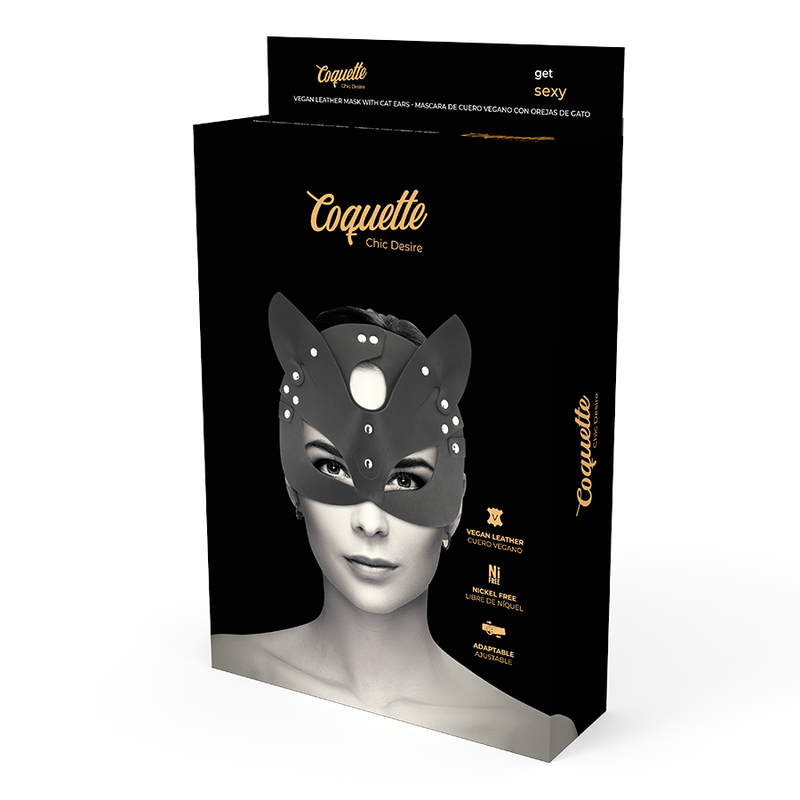 Coquette Chic Desire Vegan Leather Mask With Cat Ears | Niks.fi verkkokauppa