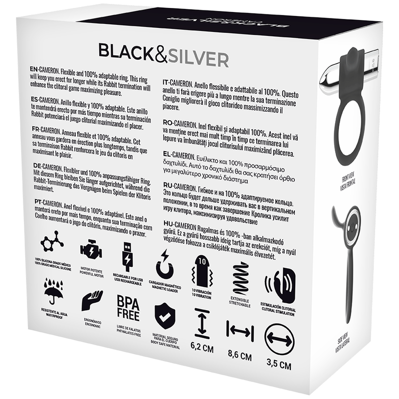 Black&Silver Cameron Rechargeable Ring Silver | Niks.fi verkkokauppa