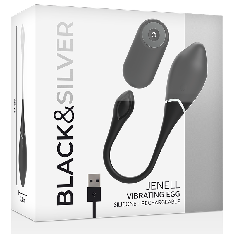 Black&Silver Jenell Rechargeable Vibrating Egg | Niks.fi verkkokauppa