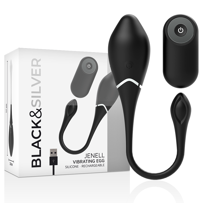 Black&Silver Jenell Rechargeable Vibrating Egg | Niks.fi verkkokauppa