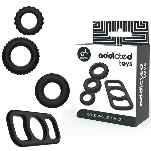 Addicted Toys Cock Ring Set 4 Pieces | Niks.fi verkkokauppa