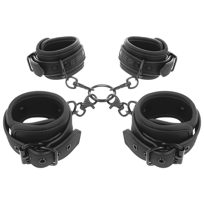 Fetish Submissive Set Of Hand And Ankle Handcuffs With Noprene Lining | Niks.fi verkkokauppa