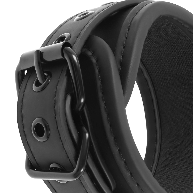 Fetish Submissive Vegan Leather Necklace And Handcuffs With Noprene Lining | Niks.fi verkkokauppa