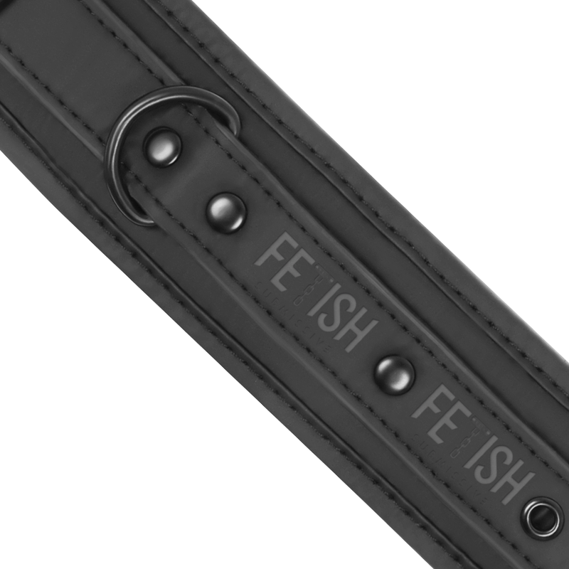Fetish Submissive Vegan Leather Necklace And Handcuffs With Noprene Lining | Niks.fi verkkokauppa