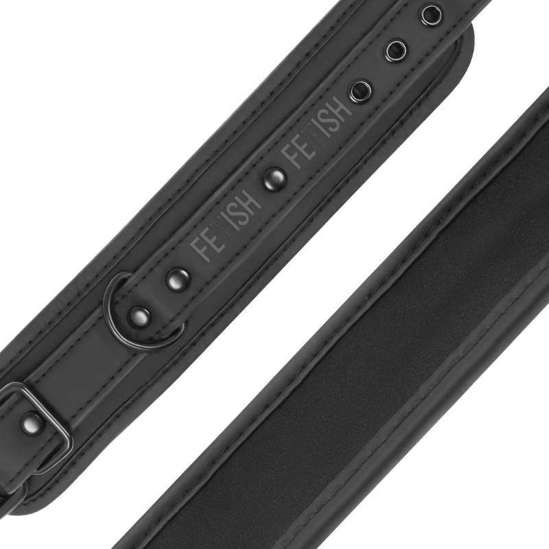 Fetish Submissive Vegan Leather Necklace And Handcuffs With Noprene Lining | Niks.fi verkkokauppa