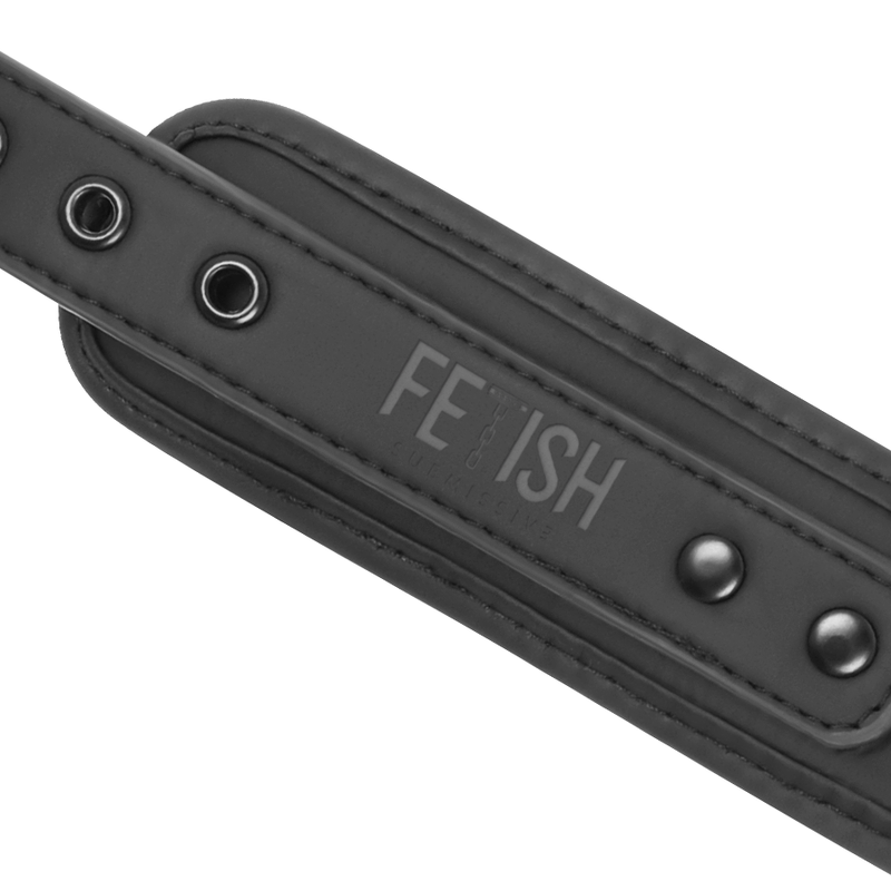 Fetish Submissive Vegan Leather Necklace And Handcuffs With Noprene Lining | Niks.fi verkkokauppa