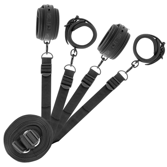 Fetish Submissive Set Of Handcuffs And Ties With Noprene Lining | Niks.fi verkkokauppa