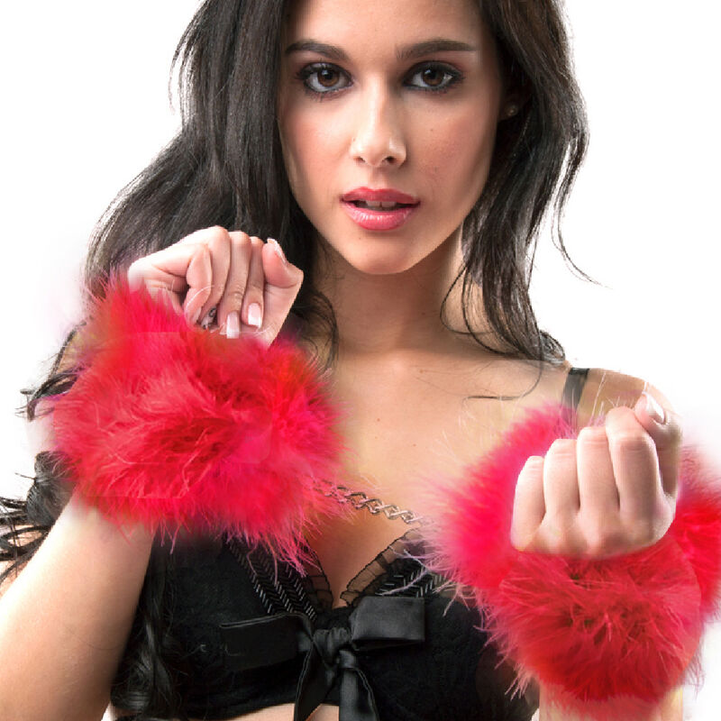 Secretplay Red Marabou Handcuffs | Niks.fi verkkokauppa