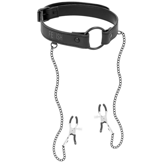 Fetish Submissive Gag Ring With Nipple Clamps | Niks.fi verkkokauppa