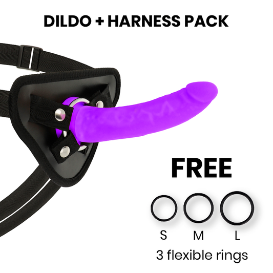 Delta Clubtoys Harness + Dong Purple Silicone 17 Cm -O3 Cm | Niks.fi verkkokauppa