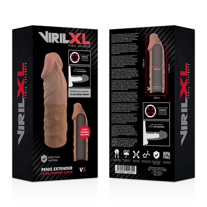 Virilxl Liquid Silicone V5 Brown Penis Extension | Niks.fi verkkokauppa