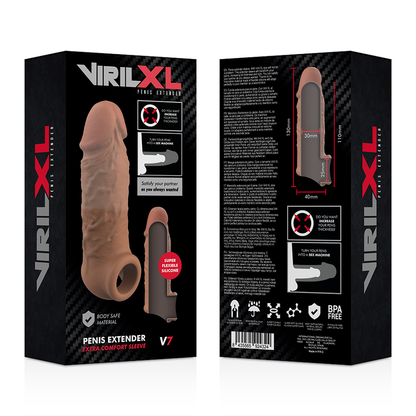 Virilxl Liquid Silicone V7 Brown Penis Extension | Niks.fi verkkokauppa