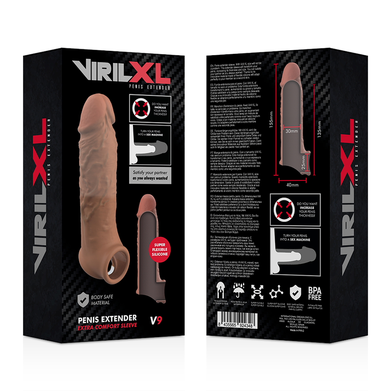 Virilxl Liquid Silicone V9 Brown Penis Extension | Niks.fi verkkokauppa