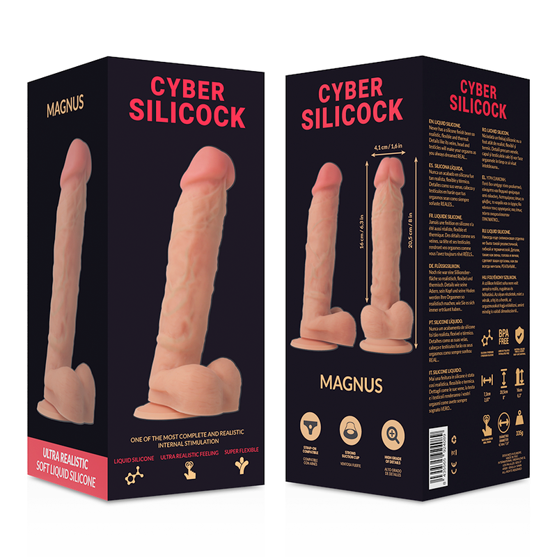 Strap-On Magnus Liquid Silicone With 3 Rings Free 20.5 Cm -O4.1 Cm | Niks.fi verkkokauppa