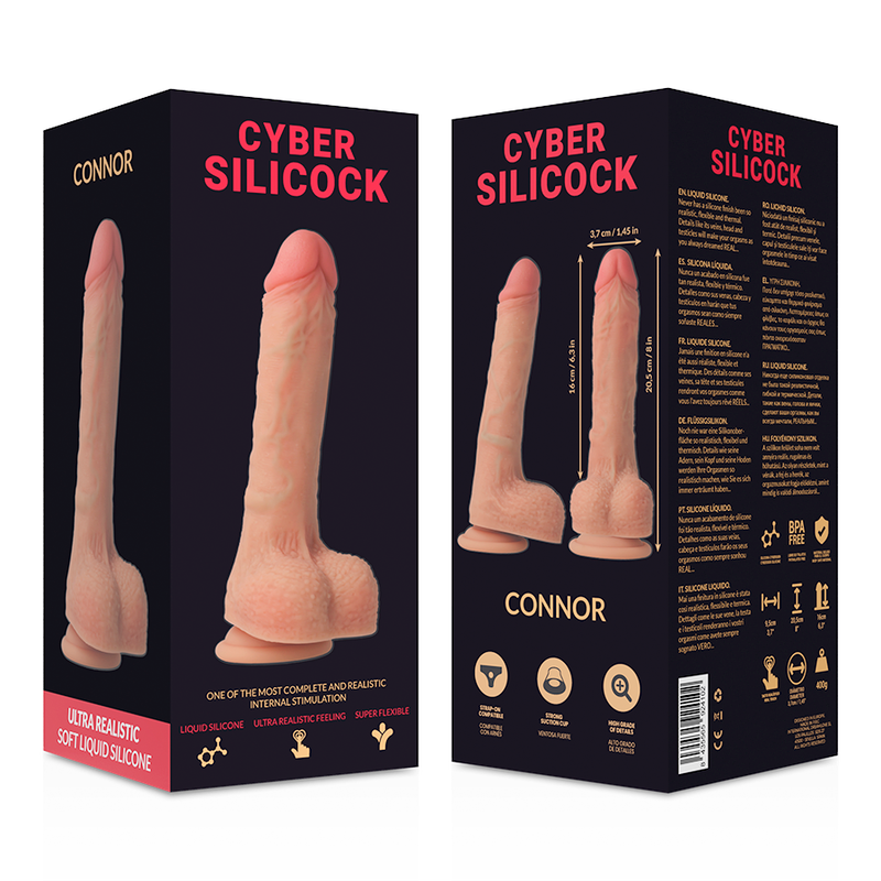 Strap-On Connor Liquid Silicone With 3 Rings Free 20.5 Cm -O3.7 Cm | Niks.fi verkkokauppa