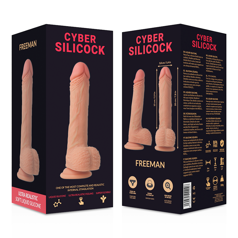 Strap-On Freeman Liquid Silicone With 3 Rings Free 20 Cm -O3.8 Cm | Niks.fi verkkokauppa
